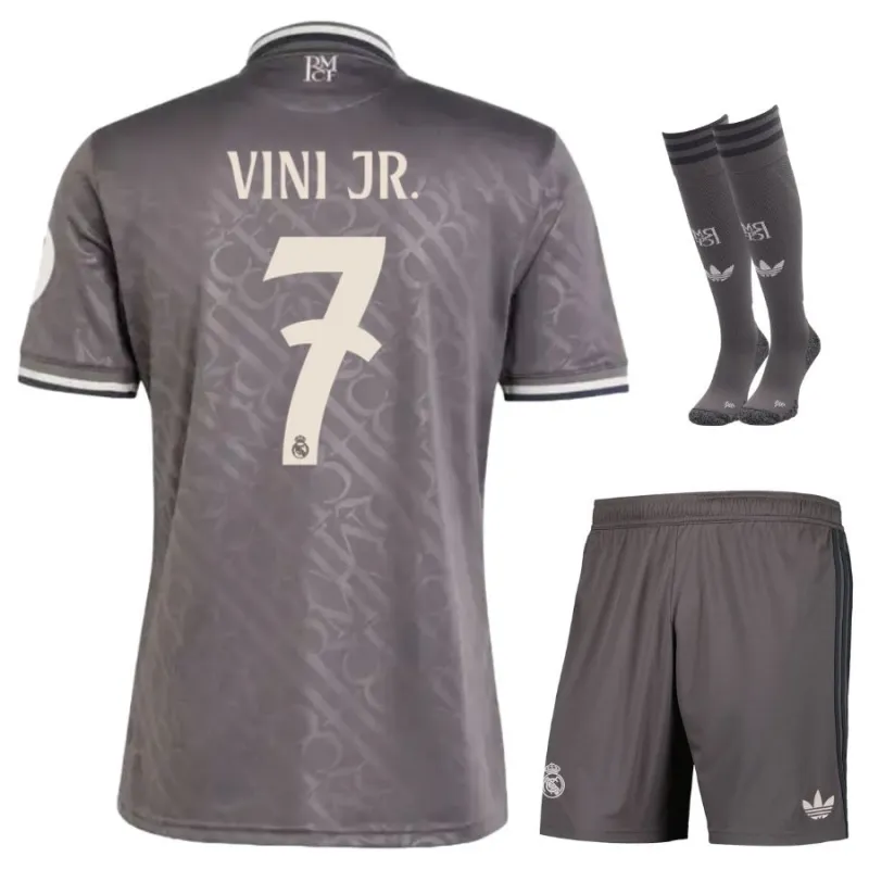 VINI JR - Kinder - Drittes Trikot - Set von Real Madrid 2024/25 - Grau