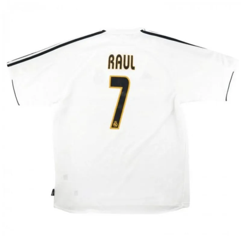 Maglia retro di Raúl  per il Real Madrid, casa 2003/04 - Bianca