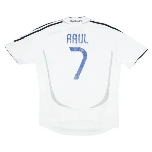 Maillot rétro de Raúl  pour le Real Madrid, domicile 2006/07 - Blanc