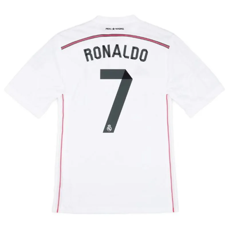Maglia retro di Cristiano  Ronaldo per il Real Madrid, casa 2014/15 - Bianca