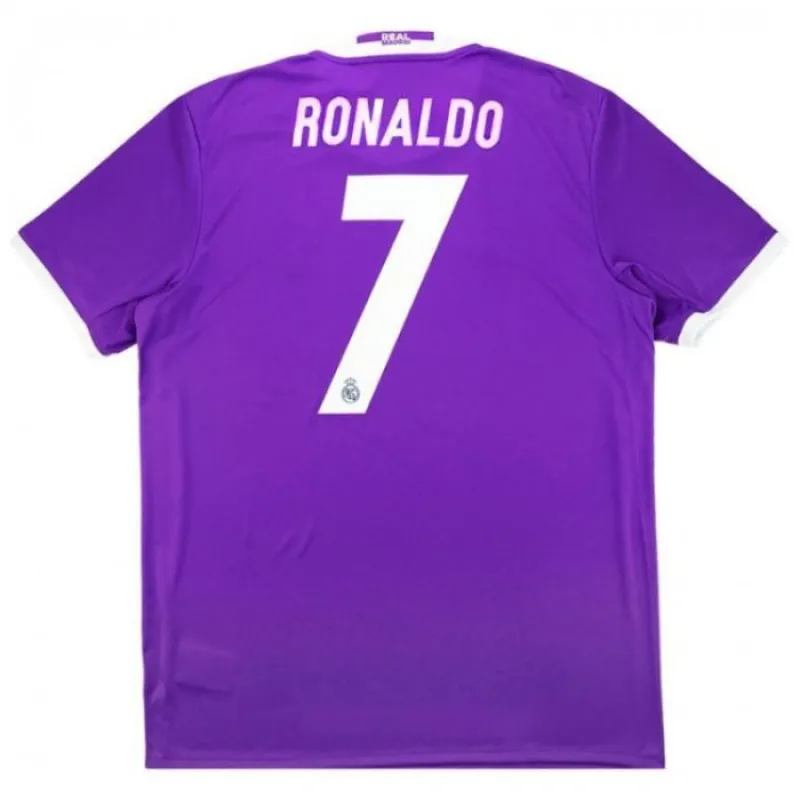 Maillot rétro de Cristiano Ronaldo pour le Real Madrid, à l'extérieur 2017/18 - Violet