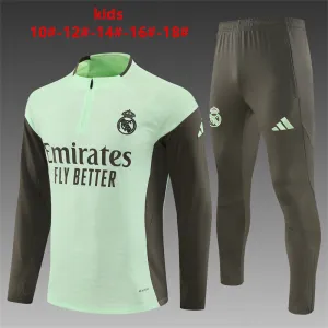 Real Madrid 2025/26 Kids Sports Set light green