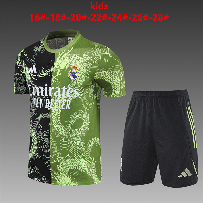 Real Madrid 2025/26 Set Allenamento Bambino nero verde