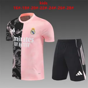 Real Madrid 2025/26 Ensemble Entraînement Enfan noir rose