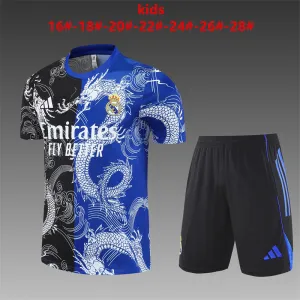 Real Madrid 2025/26 Ensemble Entraînement Enfan noir bleu