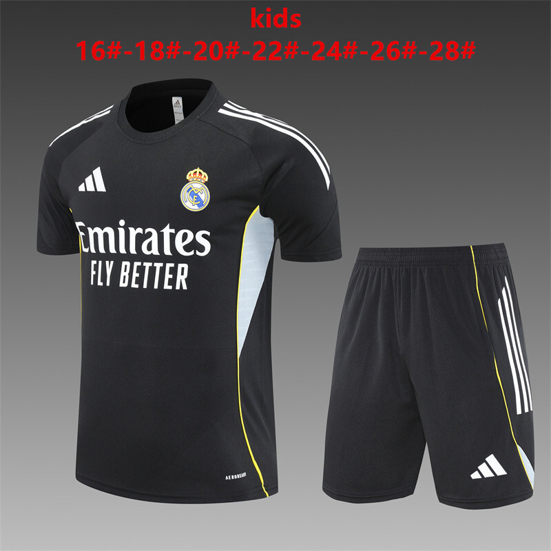 Real Madrid 2025/26 Kinder Trainingsanzug schwarz