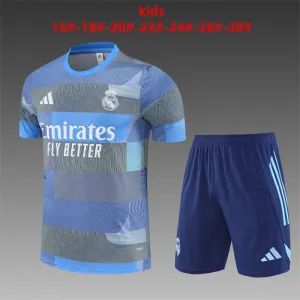 Real Madrid 2025/26 Ensemble Entraînement Enfan bleu