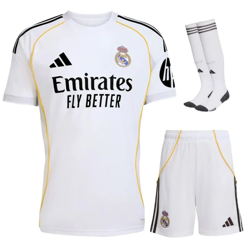 Real Madrid Kids' 2025/26 Home Kit - White