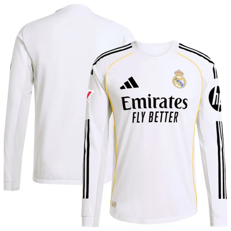 Real Madrid Home Long Sleeve Jersey 2025/26