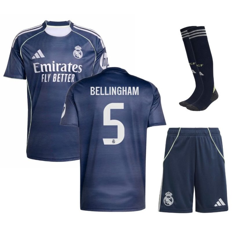 Real Madrid CF BELLINGHAM 2025/26 Kids' Away Kit - Blue