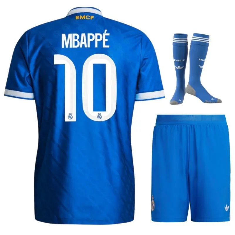 Real Madrid MBAPPÉ 2025/26 Third Kids’ Kit - Blue