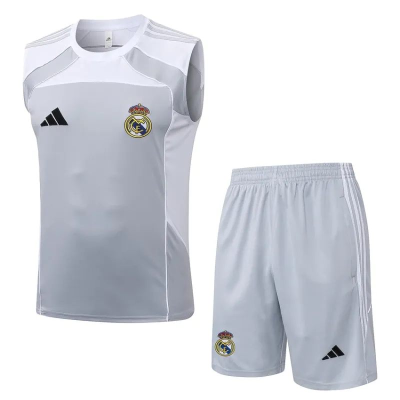 Completo Pantaloncini e Canotta Real Madrid 2025/26 - Grigio