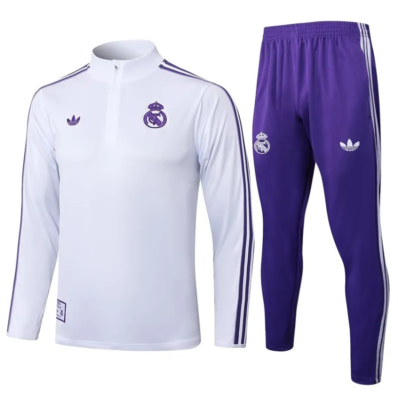 Real Madrid 2025/26 Tracksuit - White/Purple
