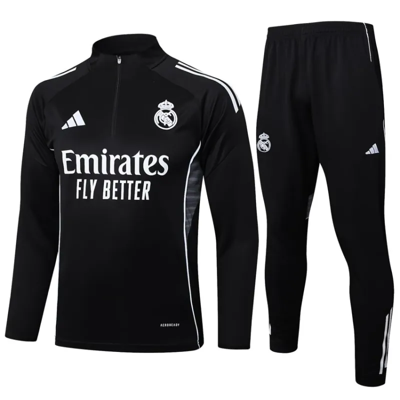 Real Madrid 2025/26 Tracksuit - Black