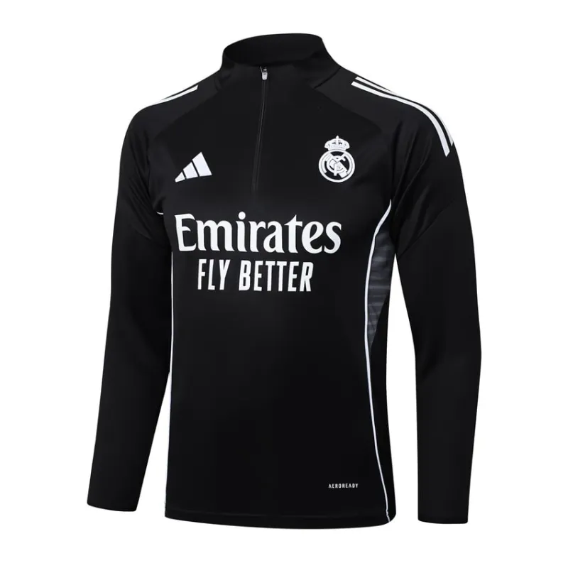 Real Madrid 2025/26 Tracksuit - Black