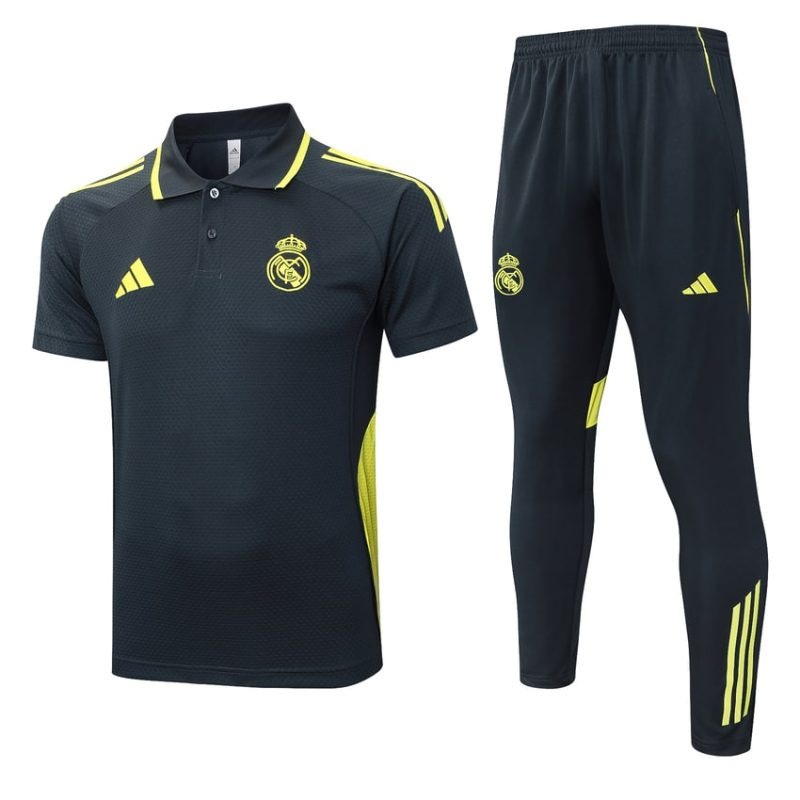 Polo de Sport Real Madrid 2025/26 - Noir/Jaune