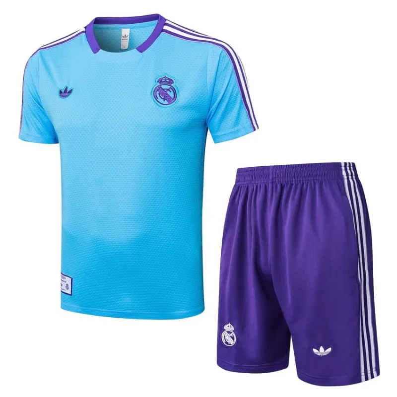 Real Madrid Trainingsshirt + Shorts 2025/26 - Blau