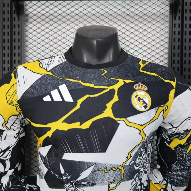 Real Madrid Langarm-Spieler-Trikot Marvel-Edition 2025/26 - Schwarz