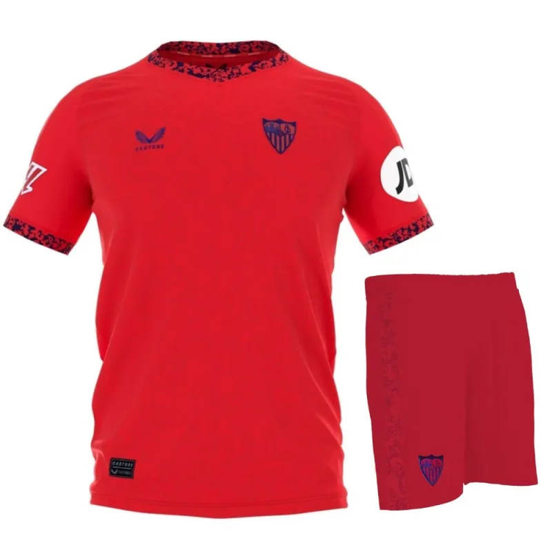 Sevilla 2024/25 Away Kids' Jersey and Shorts - Red