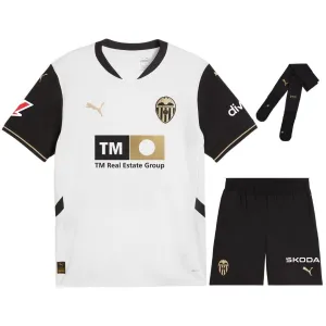 Valencia 2024/25 Home Kids' Jersey Set - White