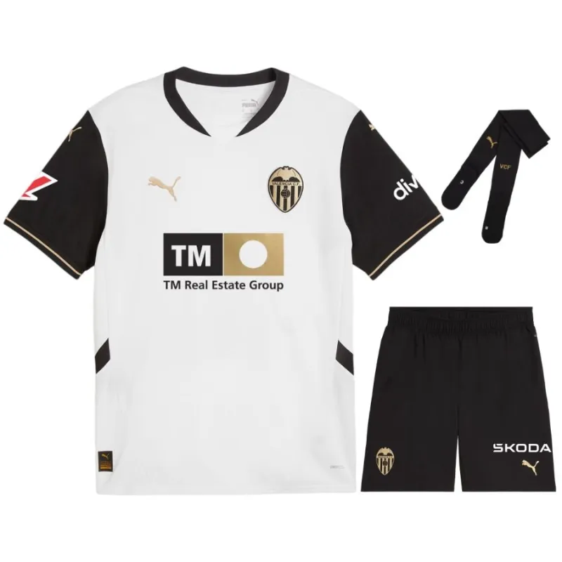 Valencia 2024/25 Home Kids' Jersey Set - White