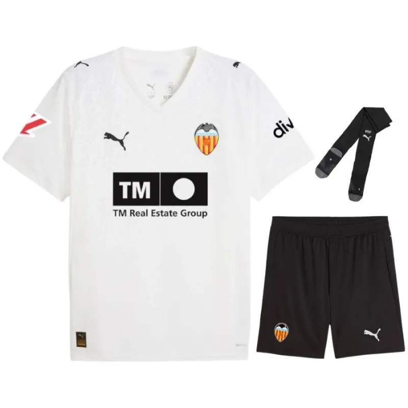 Valencia 2025/26 Kinder-Heimtrikot-Set - Weiß