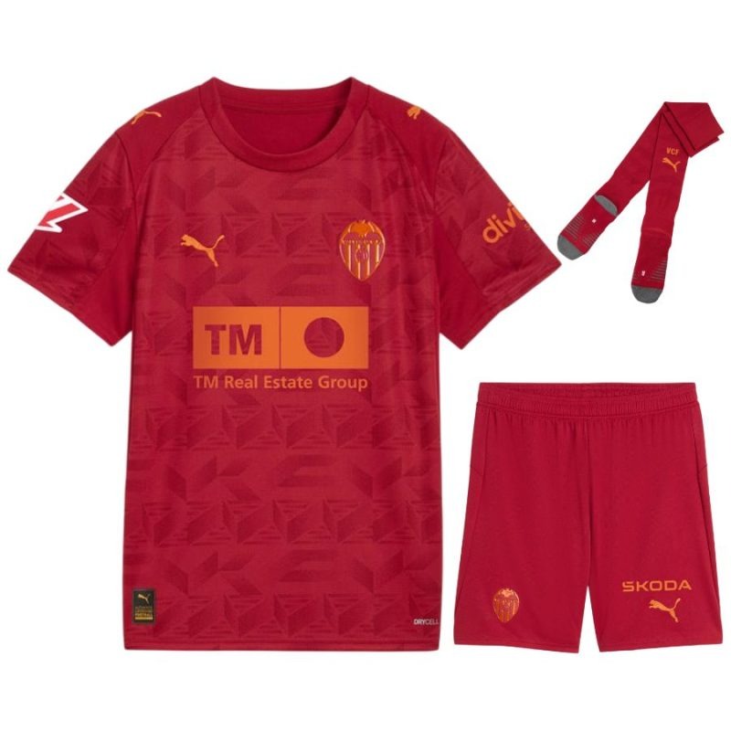 Valencia Kindertrikot Set 2025/26 Auswärts - Rot