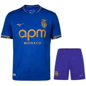 Monaco 2025/26 Away Kids' Jersey + Shorts - Blue