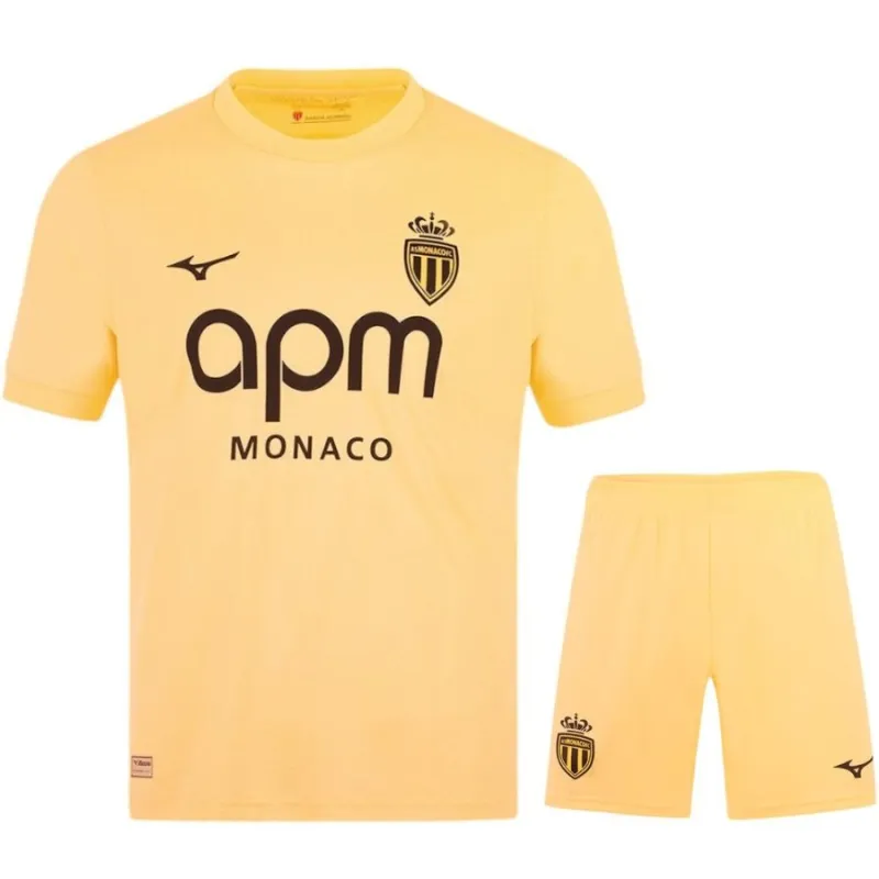 Monaco 2025/26 Kids’ Third Jersey + Shorts - Yellow
