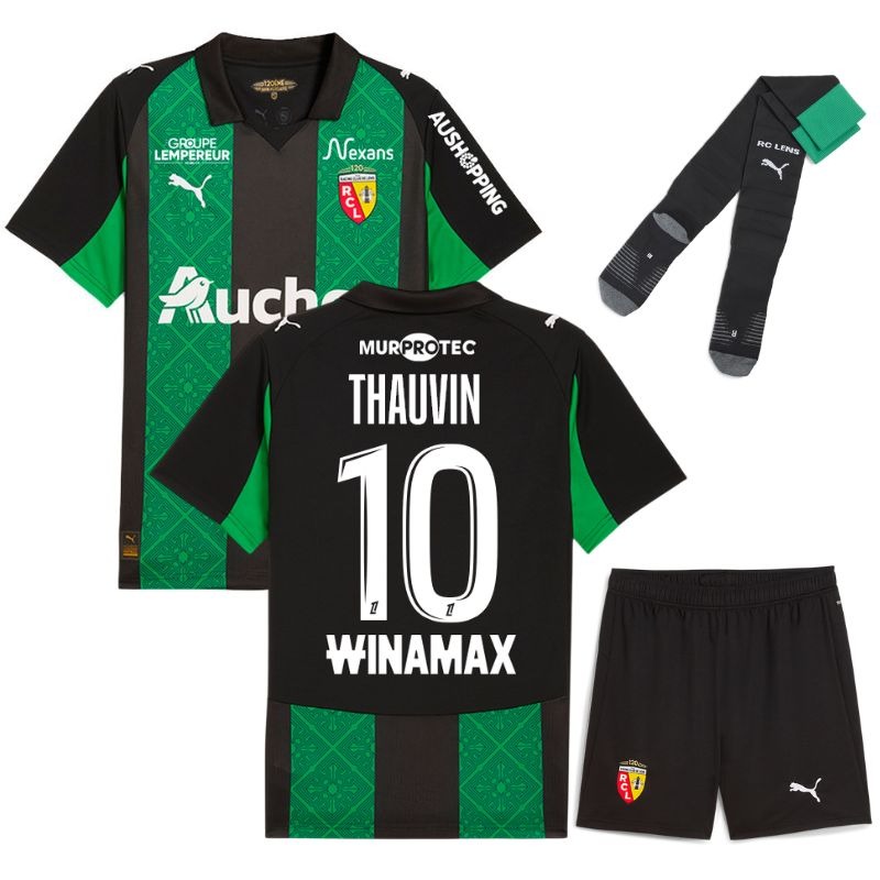 Lens THAUVIN Conjunto Camiseta Visitante Infantil 2025/26 - Verde/Negra