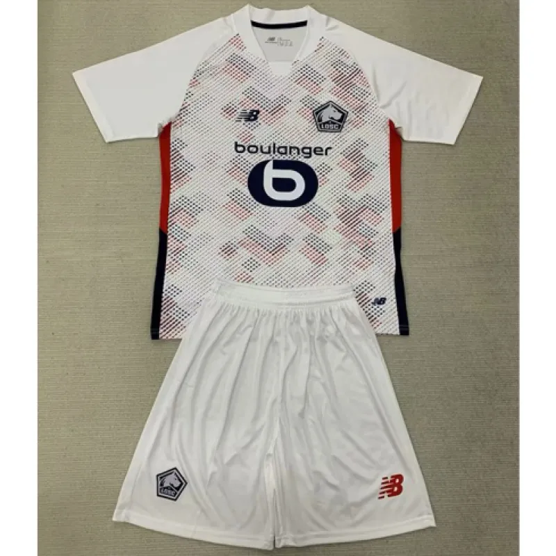 Camiseta y pantalones cortos para niños de Lille 2024/25 De visita - Blanco