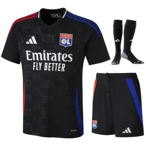 OL 2024/25 Away Kids Jersey Set - Black