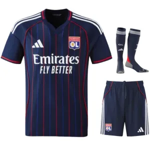 Olympique Lyonnais 2025/26 Kids' Away Kit - Blue