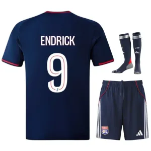 Olympique Lyonnais ENDRICK 2025/26 Away Kids Kit Blue