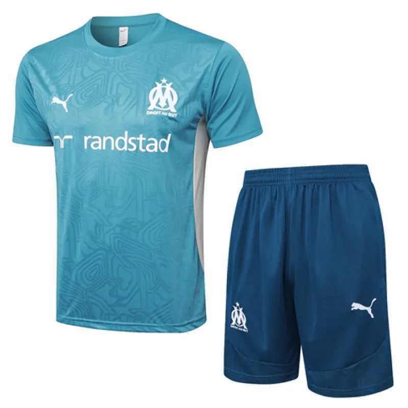 Olympique de Marseille Trainings-Trikot + Shorts für 2024/25 - Blau