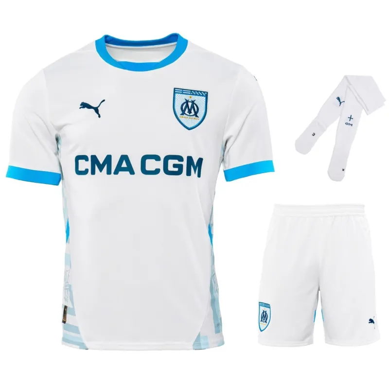 Marseille Kids' 2024/25 Home Jersey Set - White