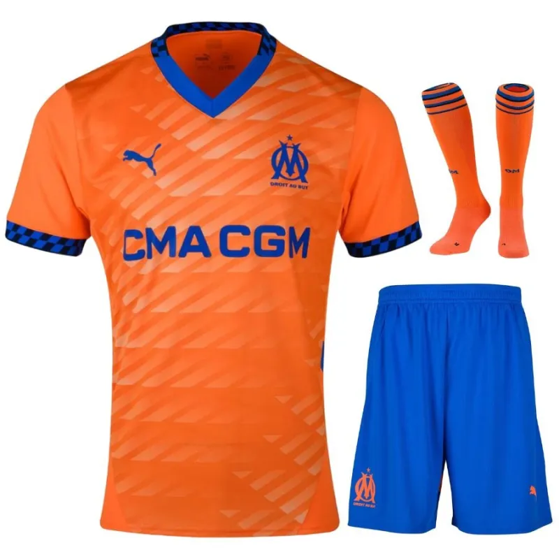 Kinder - Dritte Trikot - Set von Marseille 2024/25 - Orange
