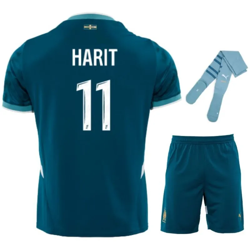 Set di maglia per bambini fuori casa 2024/25 di HARIT Marsiglia - Blu