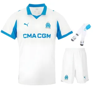 Olympique de Marseille 2025/26 Kids' Home Kit - White
