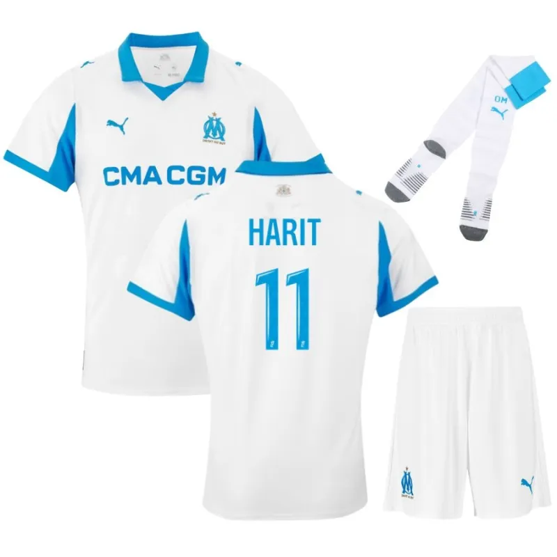 Marseille HARIT Kinder-Trikot-Set 2025/26 Heim - Weiß