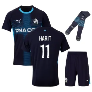 Marseille HARIT Kids' Jersey Set 2025/26 Away - Blue