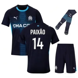 Marseille PAIXAO 2025/26 Away Kids' Jersey Set - Black