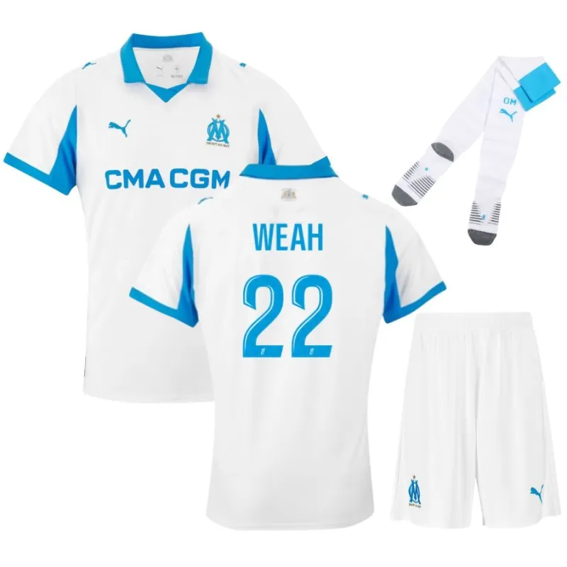 Marseille WEAH 2025/26 Home Kids' Jersey Set - White