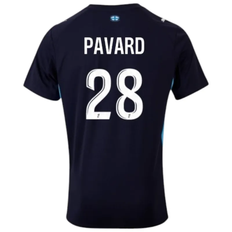 Marseille PAVARD 2025/26 Maillot Extérieur Enfant - Noir
