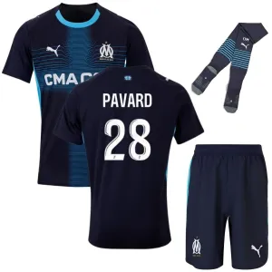 Marseille PAVARD 2025/26 Away Kids Kit - Black