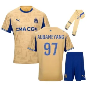Marseille Aubameyang 2025/26 Kit quarto bambino completo