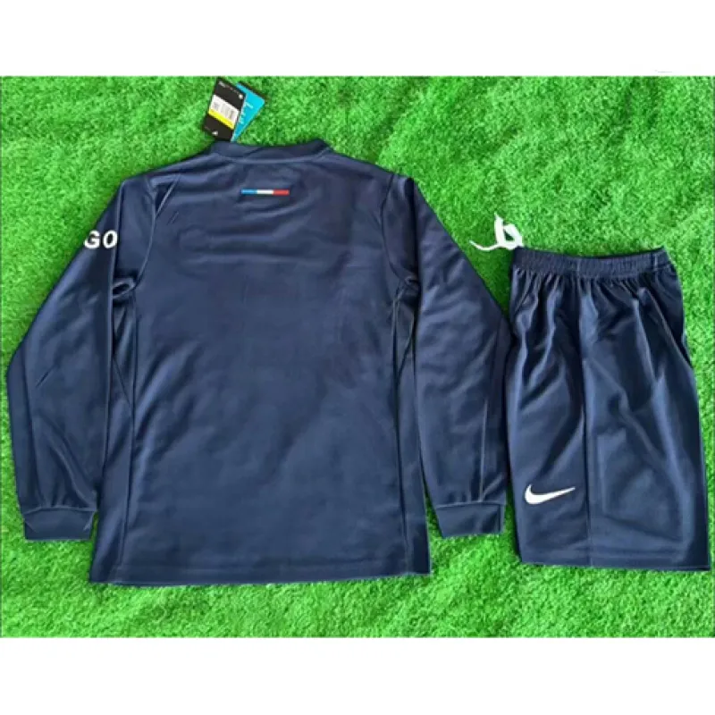 Maglia a maniche lunghe e pantaloncini per bambini di Paris Saint-Germain 2024/25 Casa - Blu