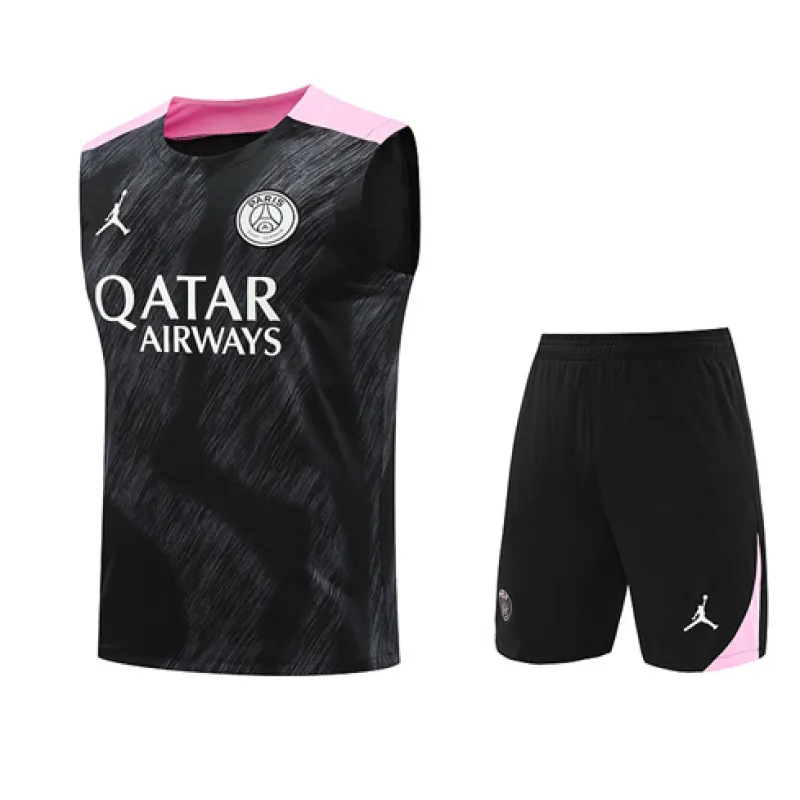 Conjunto de pantalones cortos y chaleco de Paris Saint-Germain 2024/25 - Negro