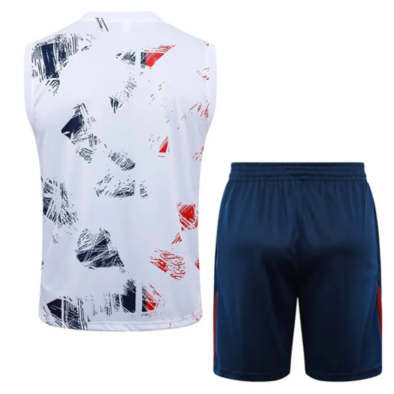 Set di pantaloncini e gilet di Paris Saint-Germain 2024/25 - Bianco