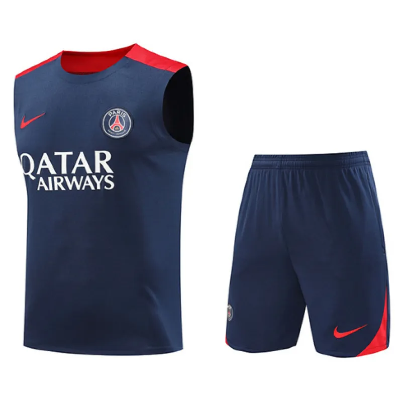 Conjunto de pantalones cortos y chaleco de Paris Saint-Germain 2024/25 - Azul